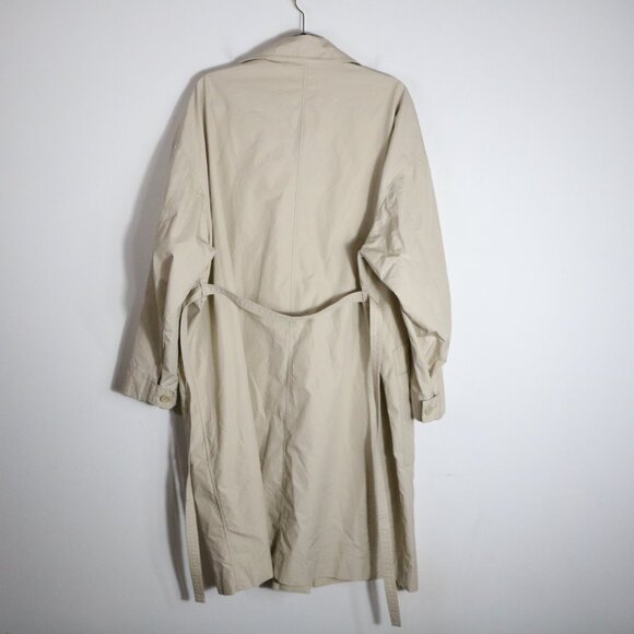 Uniqlo U Cotton Long Coat Oversized Womens Medium Natural Trench Cotton Neutral - Picture 8 of 8